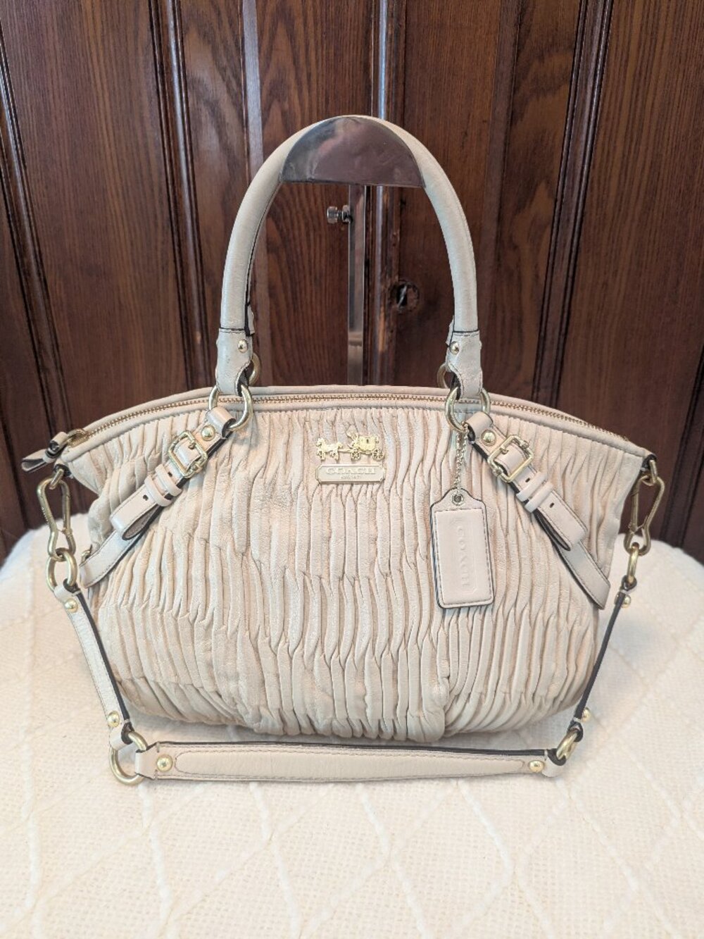 Coach Madison Gathered Leather Sophia Satchel Bag 15942